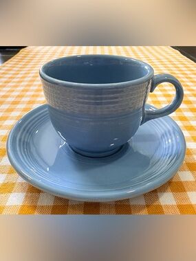 Fiestaware Periwinkle Ceramic Cup and Saucer Set